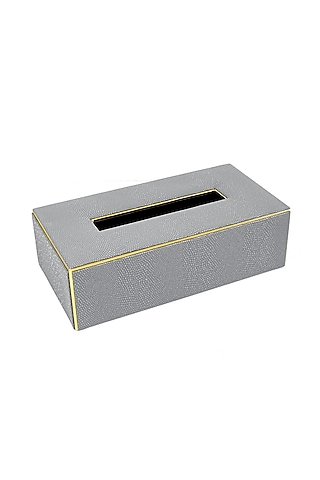 Grey Serpentine Rectangular Tissue Box by ICHKAN