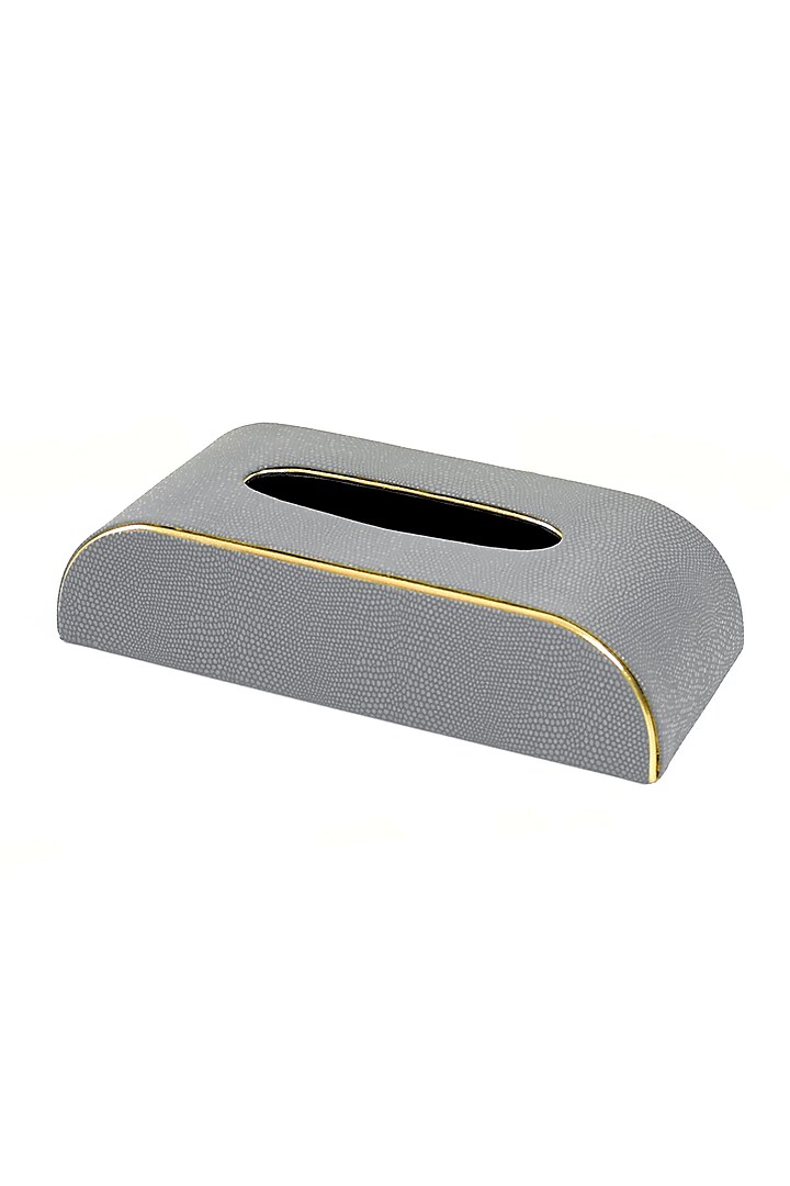 Grey Curved Serpentine Tissue Box by ICHKAN
