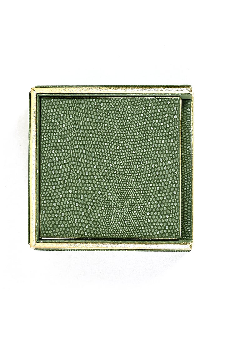 Olive Green Serpentine Coasters (Set of 6) by ICHKAN at Pernia's Pop Up Shop
