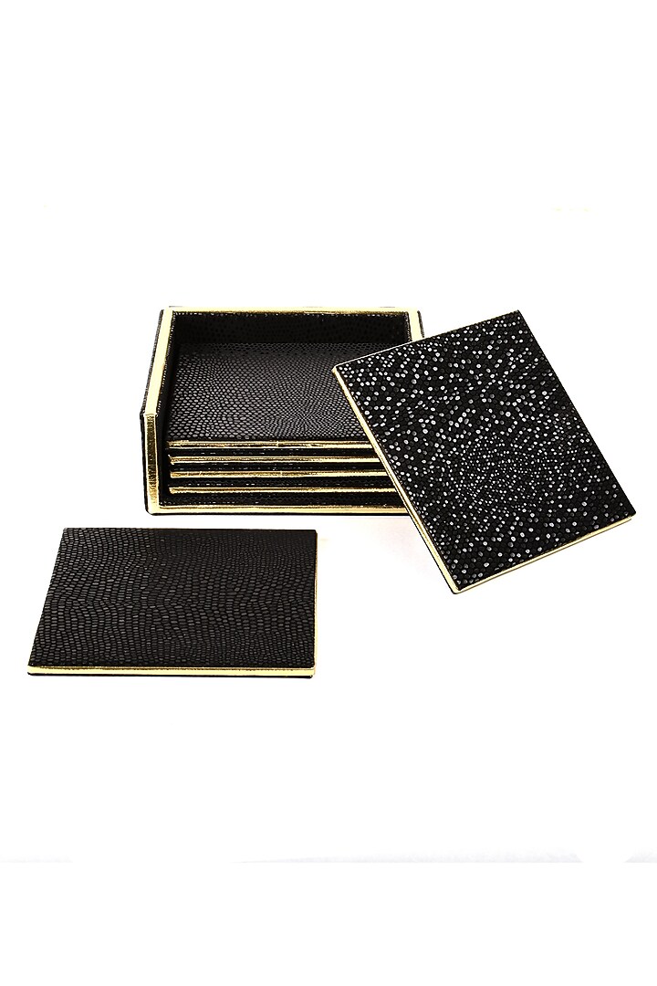 Black Serpentine Coasters (Set of 6) by ICHKAN at Pernia's Pop Up Shop