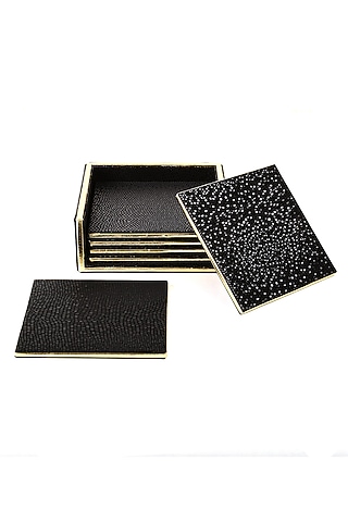 Black Serpentine Coasters (Set of 6) by ICHKAN