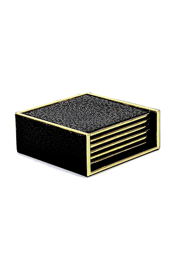 Black Serpentine Coasters (Set of 6) by ICHKAN at Pernia's Pop Up Shop