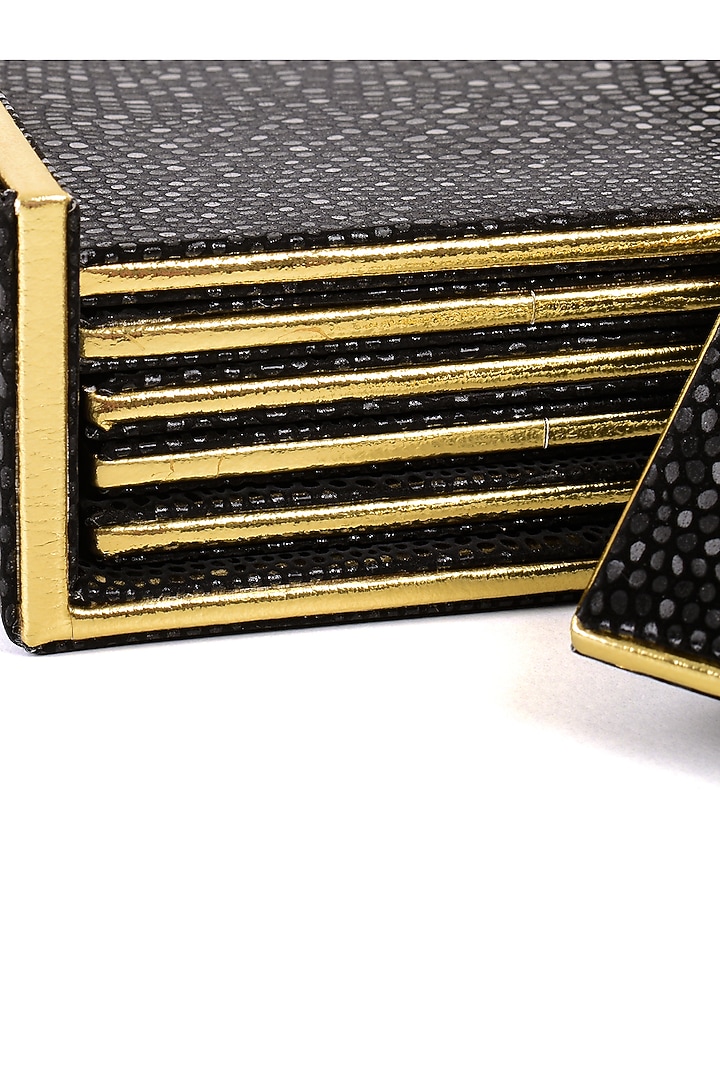 Black Serpentine Coasters (Set of 6) by ICHKAN at Pernia's Pop Up Shop
