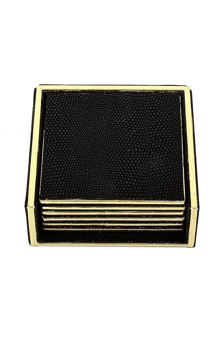 Black Serpentine Coasters (Set of 6) by ICHKAN at Pernia's Pop Up Shop