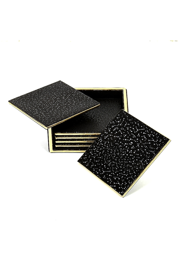 Black Serpentine Coasters (Set of 6) by ICHKAN at Pernia's Pop Up Shop