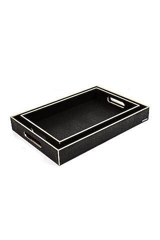 Black Serpentine Rectangle Tray by ICHKAN