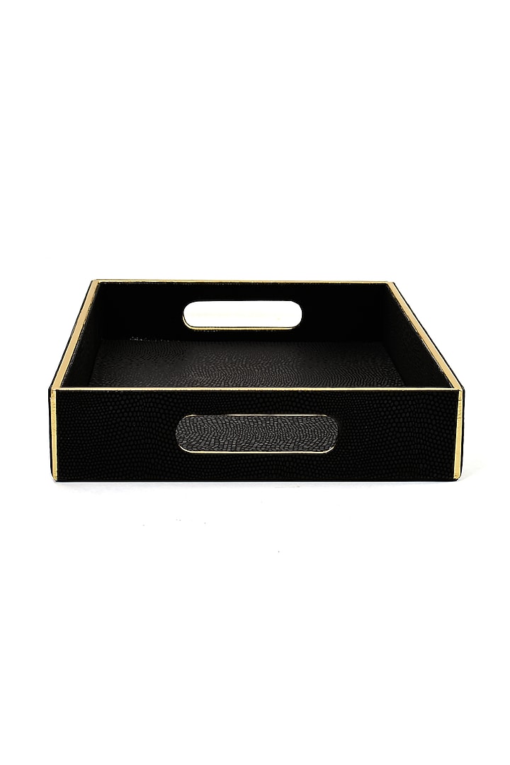 Black Serpentine Rectangle Tray by ICHKAN at Pernia's Pop Up Shop