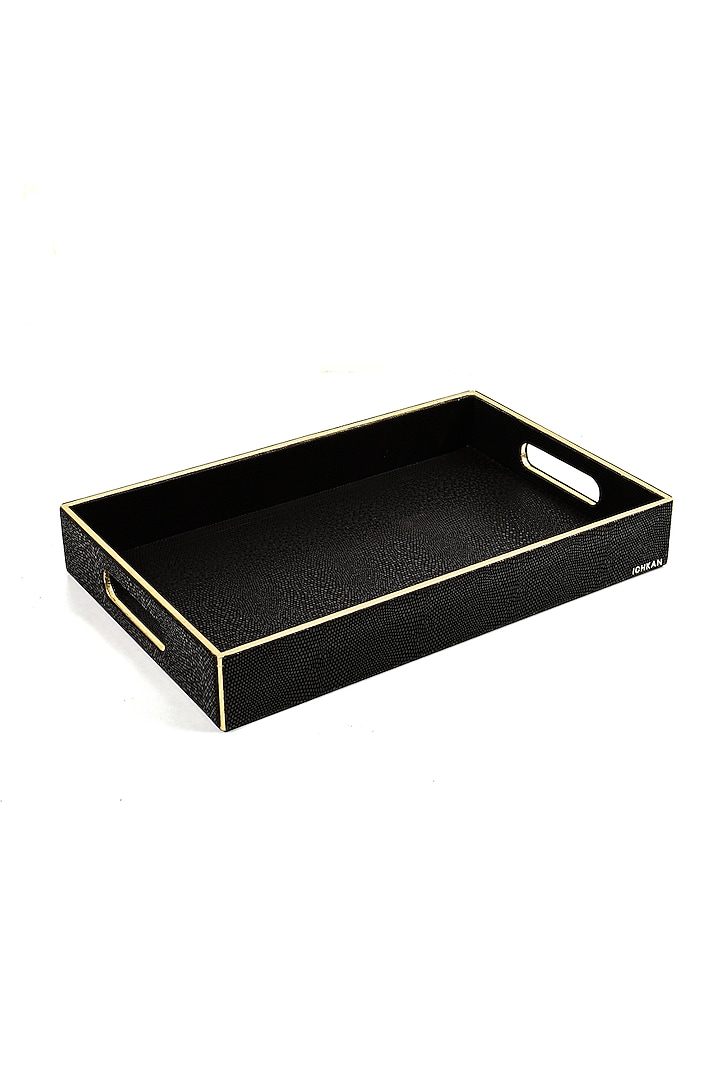 Black Serpentine Rectangle Tray by ICHKAN at Pernia's Pop Up Shop