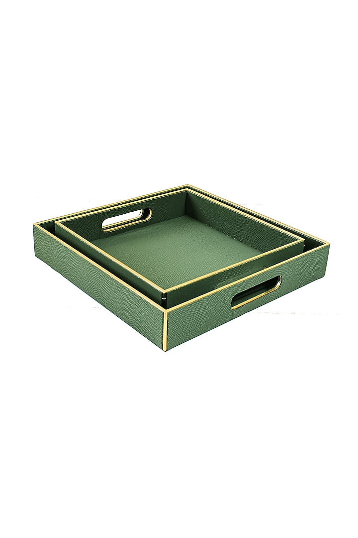 Olive Green Serpentine Square Tray by ICHKAN