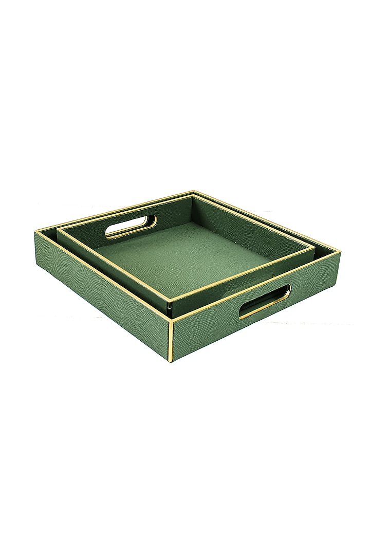 Olive Green Serpentine Square Tray by ICHKAN at Pernia's Pop Up Shop