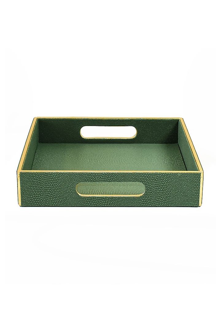 Olive Green Serpentine Square Tray by ICHKAN at Pernia's Pop Up Shop