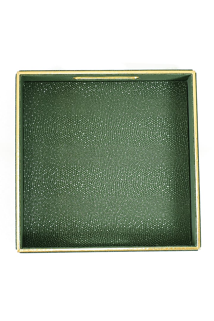 Olive Green Serpentine Square Tray by ICHKAN at Pernia's Pop Up Shop