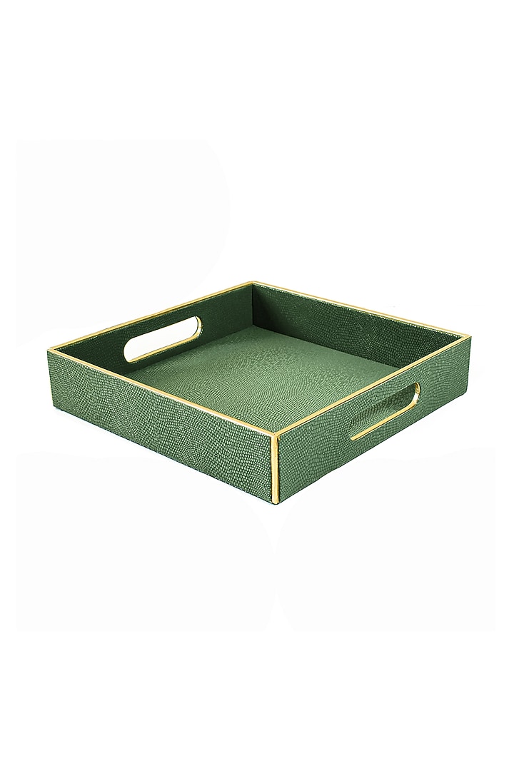 Olive Green Serpentine Square Tray by ICHKAN at Pernia's Pop Up Shop