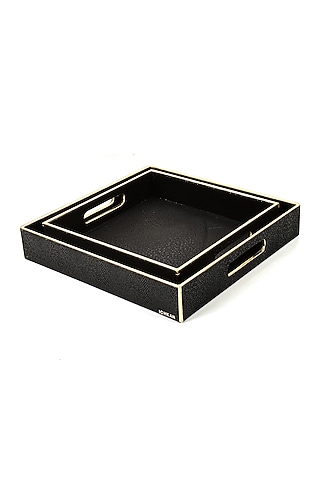 Black Serpentine Square Tray by ICHKAN
