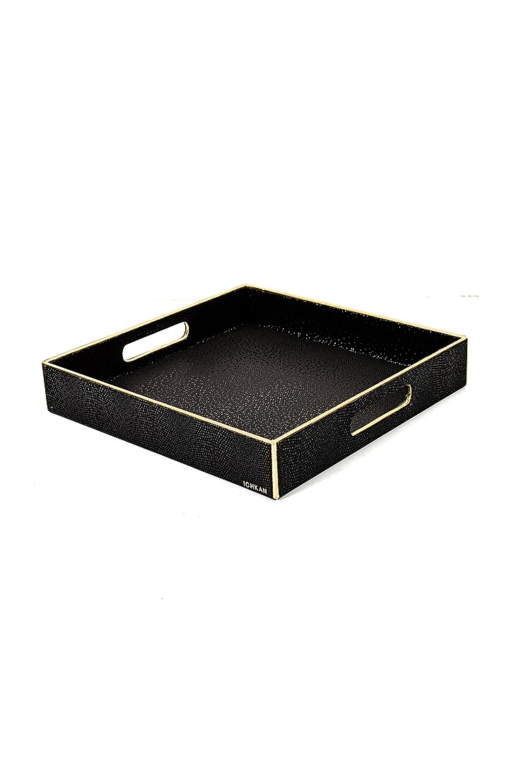 Black Serpentine Square Tray by ICHKAN at Pernia's Pop Up Shop