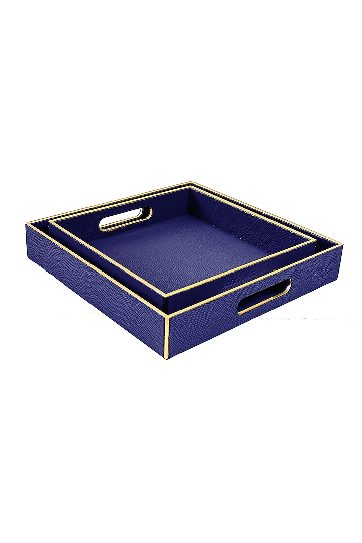 Blue Serpentine Square Tray by ICHKAN