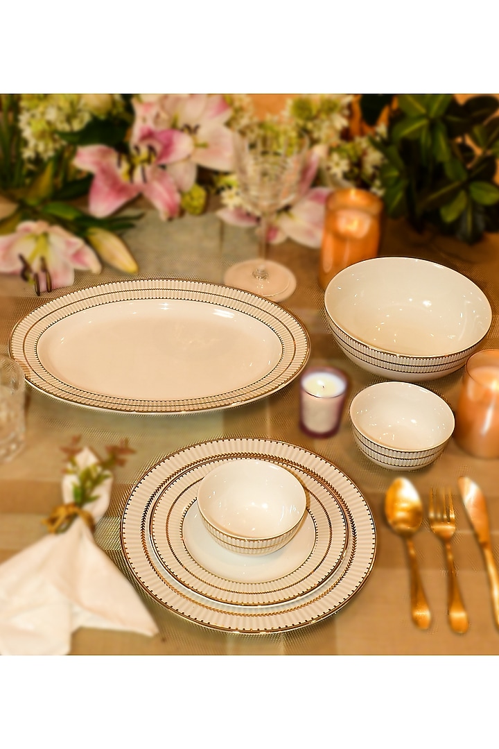 Grey Porcelain Monarchy Dinner Set by ICHKAN at Pernia's Pop Up Shop