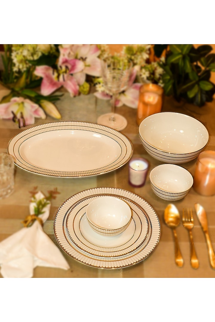 Grey Porcelain Monarchy Dinner Set by ICHKAN at Pernia's Pop Up Shop