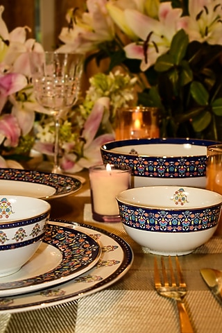 Blue Porcelain Indian Royalty Dinner Set by ICHKAN