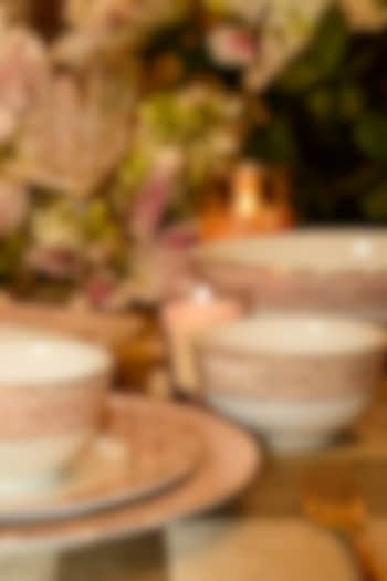 Pink Porcelain Golden Legacy Dinner Set by ICHKAN