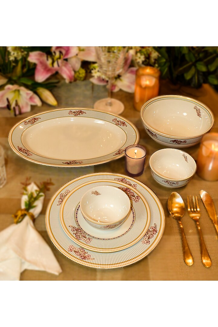 Blue Porcelain Flourishing Floret Dinner Set by ICHKAN at Pernia's Pop Up Shop