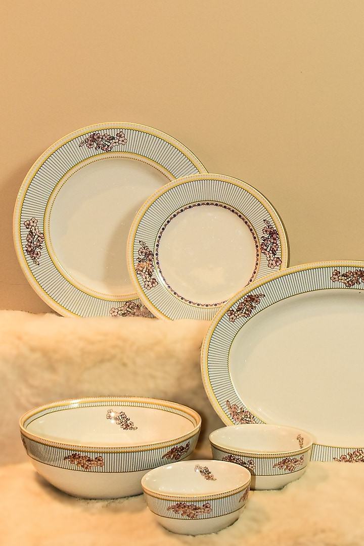 Blue Porcelain Flourishing Floret Dinner Set by ICHKAN at Pernia's Pop Up Shop