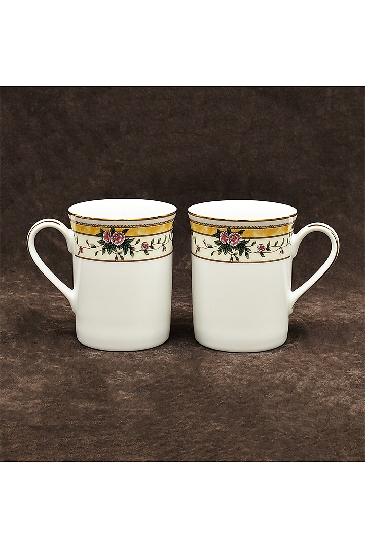 Yellow Porcelain Mug Set With Gift Box by ICHKAN at Pernia's Pop Up Shop