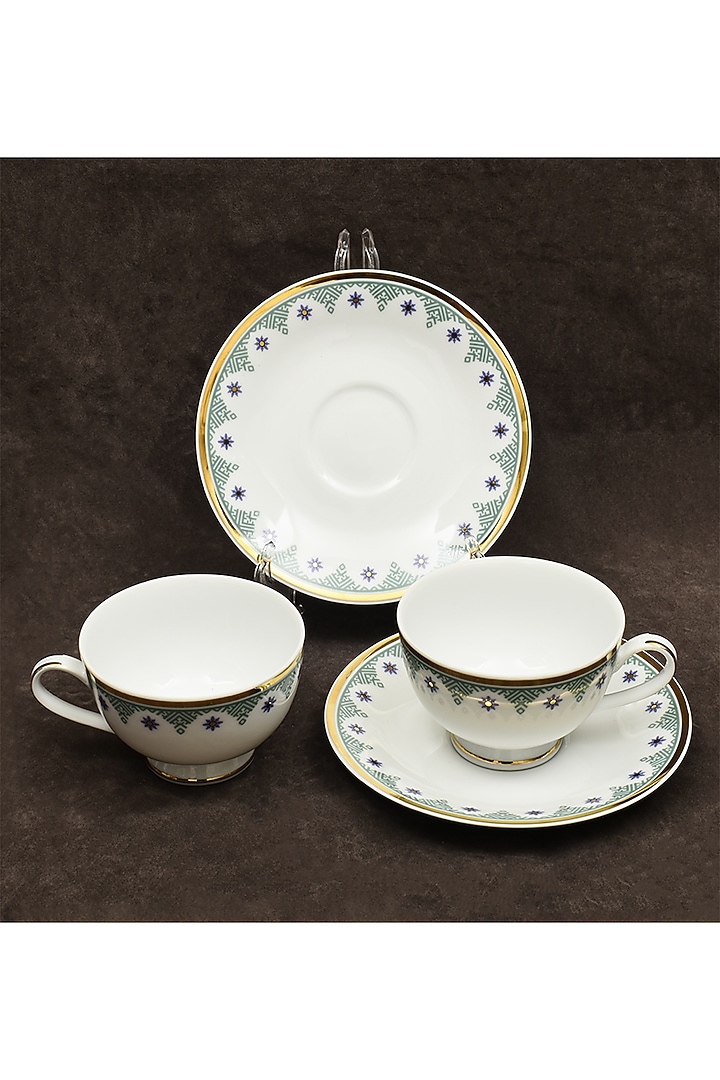 Green Porcelain Tea Cup & Saucer With Gift Box by ICHKAN at Pernia's Pop Up Shop