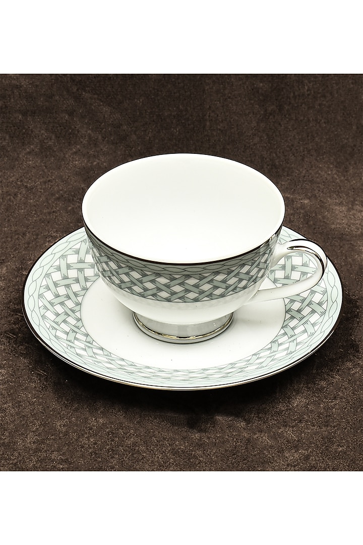 Blue Porcelain Tea Cup & Saucer With Gift Box by ICHKAN at Pernia's Pop Up Shop