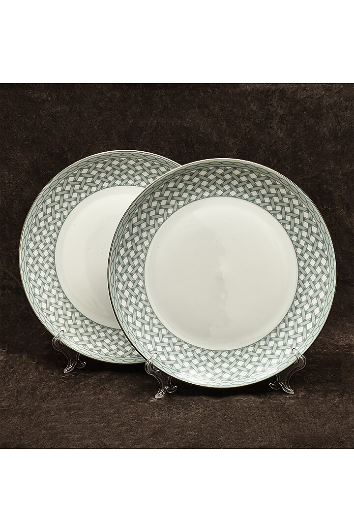 Blue Porcelain Dinner Set Of 21 by ICHKAN at Pernia's Pop Up Shop