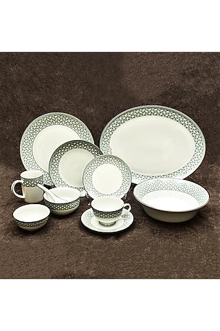 Blue Porcelain Dinner Set Of 27 by ICHKAN