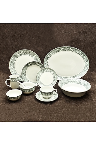 Blue Porcelain Dinner Set Of 33 by ICHKAN