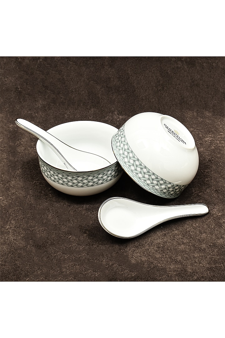 Blue Porcelain Dinner Set Of 33 by ICHKAN at Pernia's Pop Up Shop