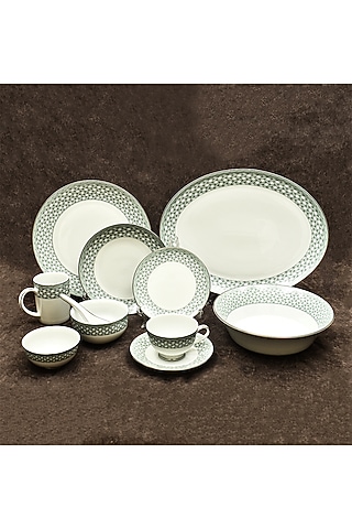 Blue Porcelain Dinner Set Of 39 by ICHKAN