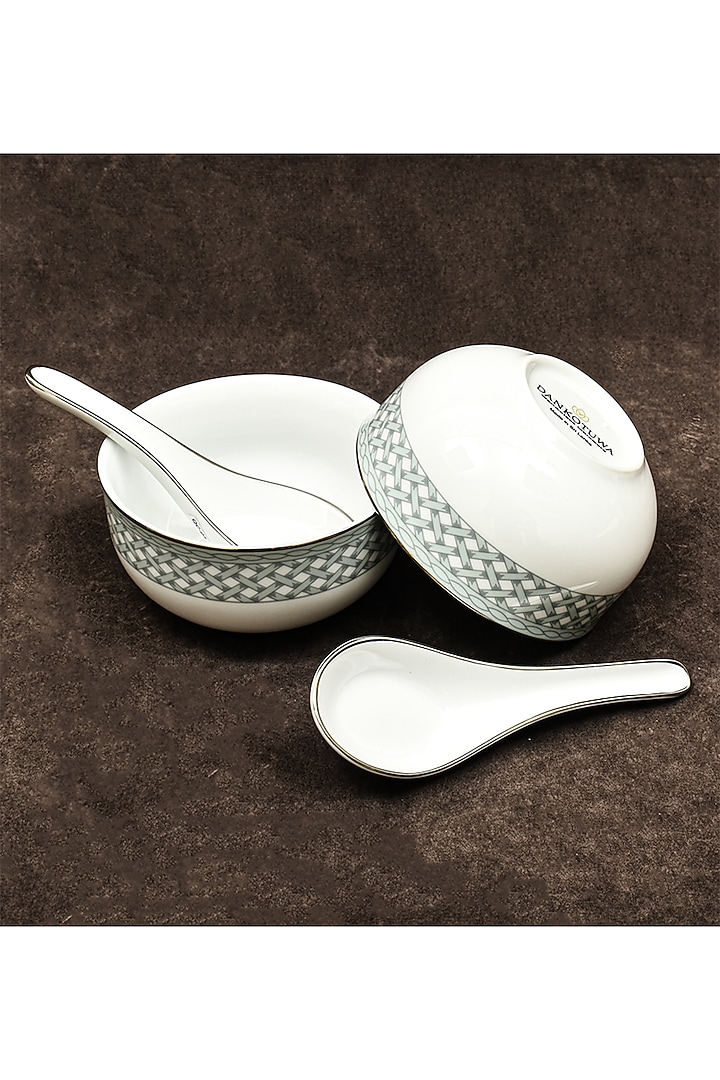 Blue Porcelain Dinner Set Of 39 by ICHKAN at Pernia's Pop Up Shop