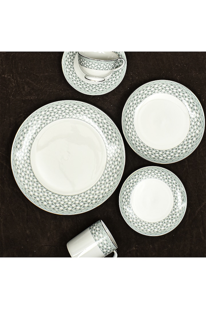 Blue Porcelain Dinner Set Of 39 by ICHKAN at Pernia's Pop Up Shop