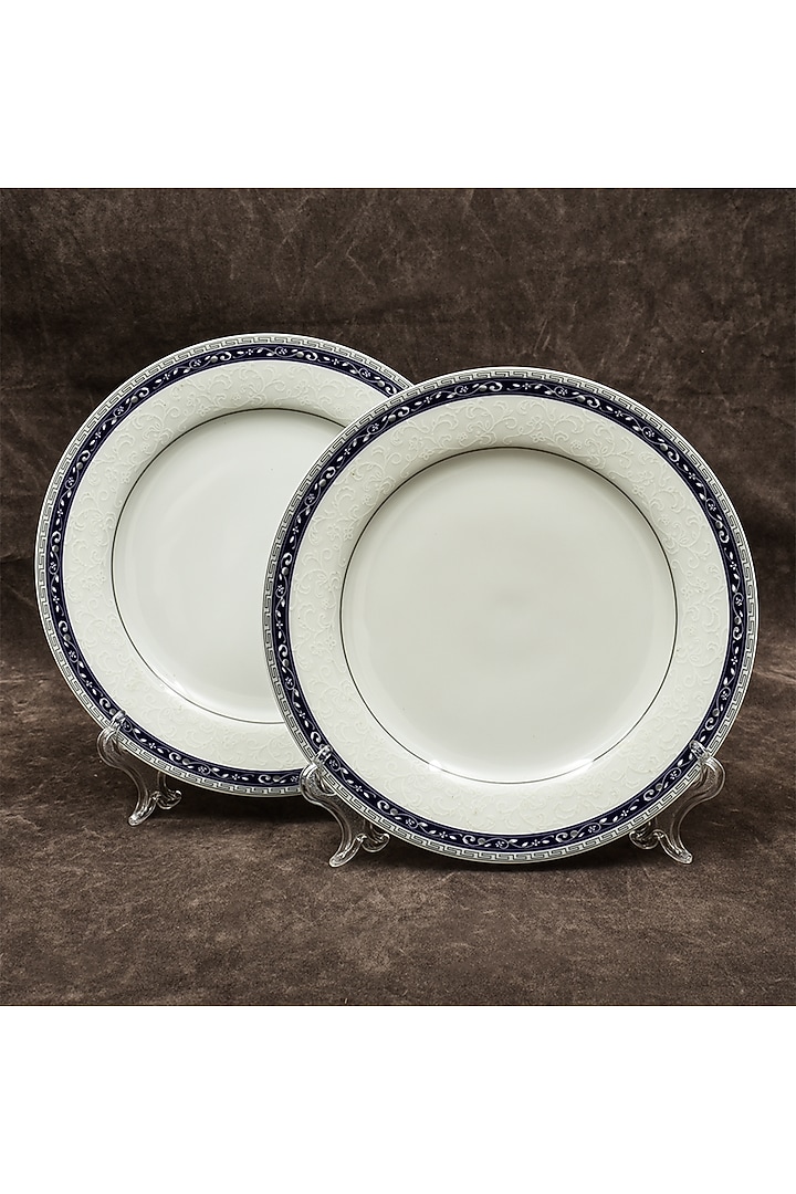 Blue Porcelain Dinner Set Of 21 by ICHKAN at Pernia's Pop Up Shop