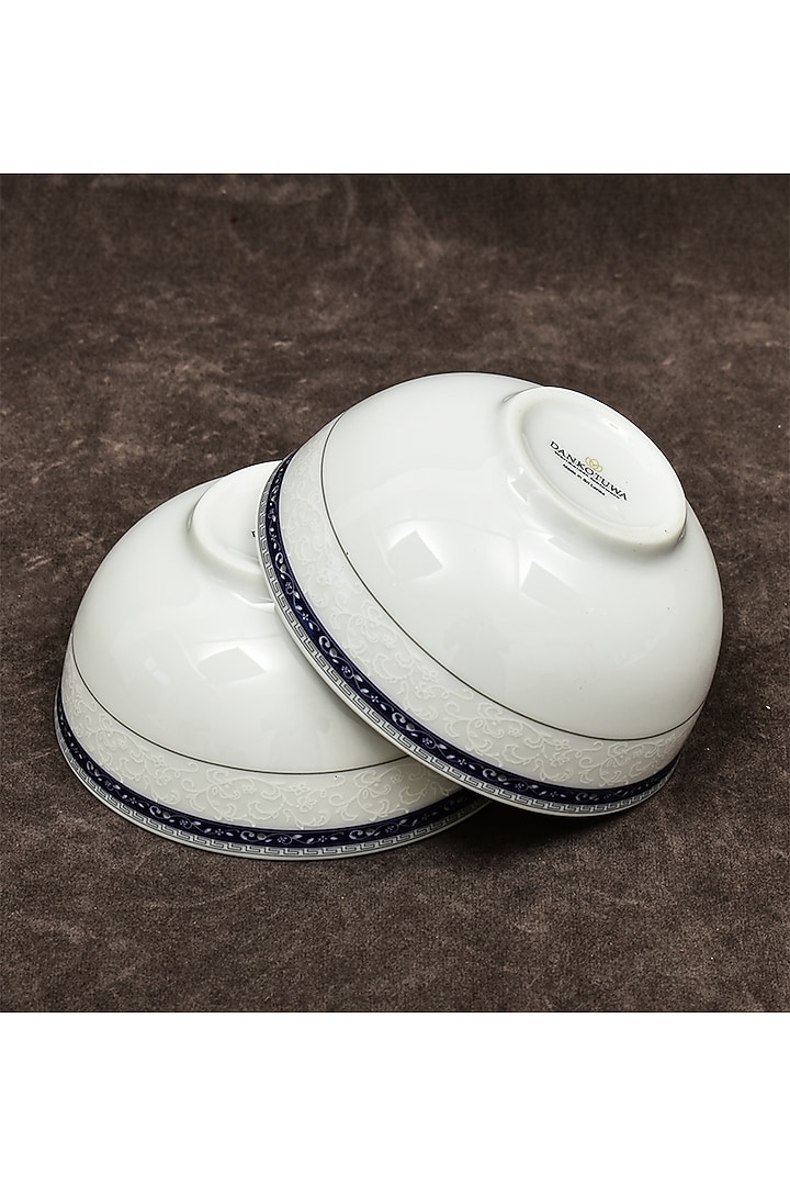 Blue Porcelain Dinner Set Of 21 by ICHKAN at Pernia's Pop Up Shop