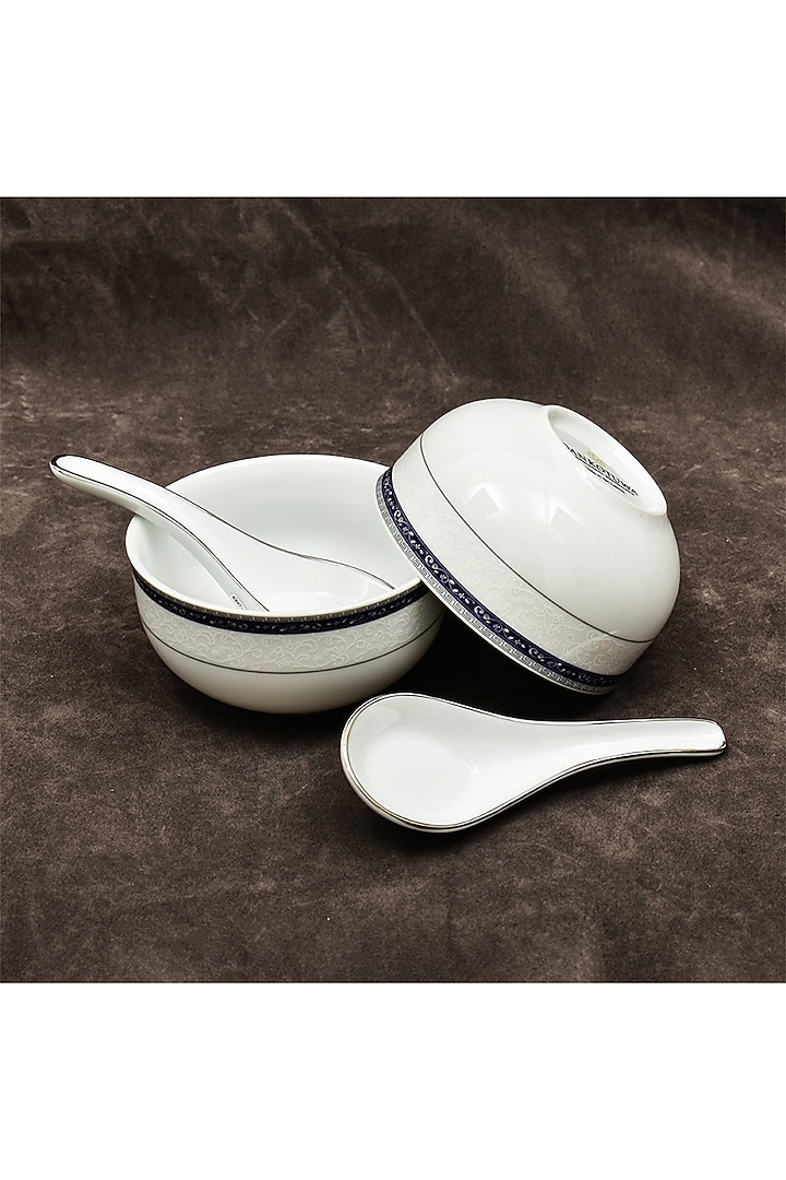Blue Porcelain Dinner Set Of 33 by ICHKAN at Pernia's Pop Up Shop