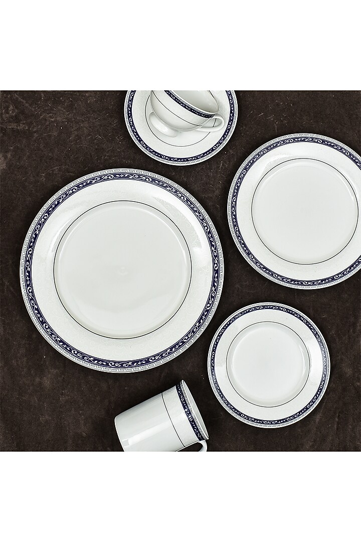 Blue Porcelain Dinner Set Of 33 by ICHKAN at Pernia's Pop Up Shop