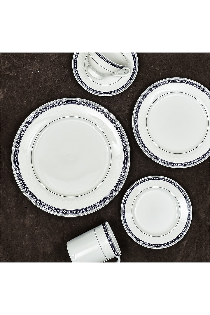 Blue Porcelain Dinner Set Of 39 by ICHKAN