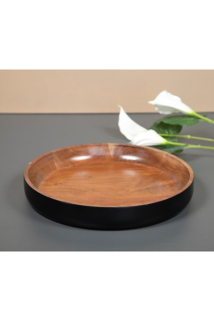 Black & Brown Acacia Wood Bowl by ICRAFT at Pernia's Pop Up Shop