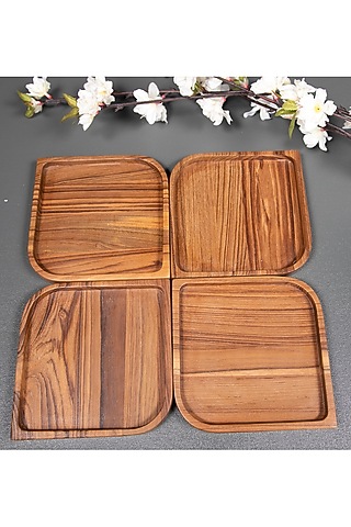 Brown Multi-Purpose Platter (Set of 2) by ICRAFT