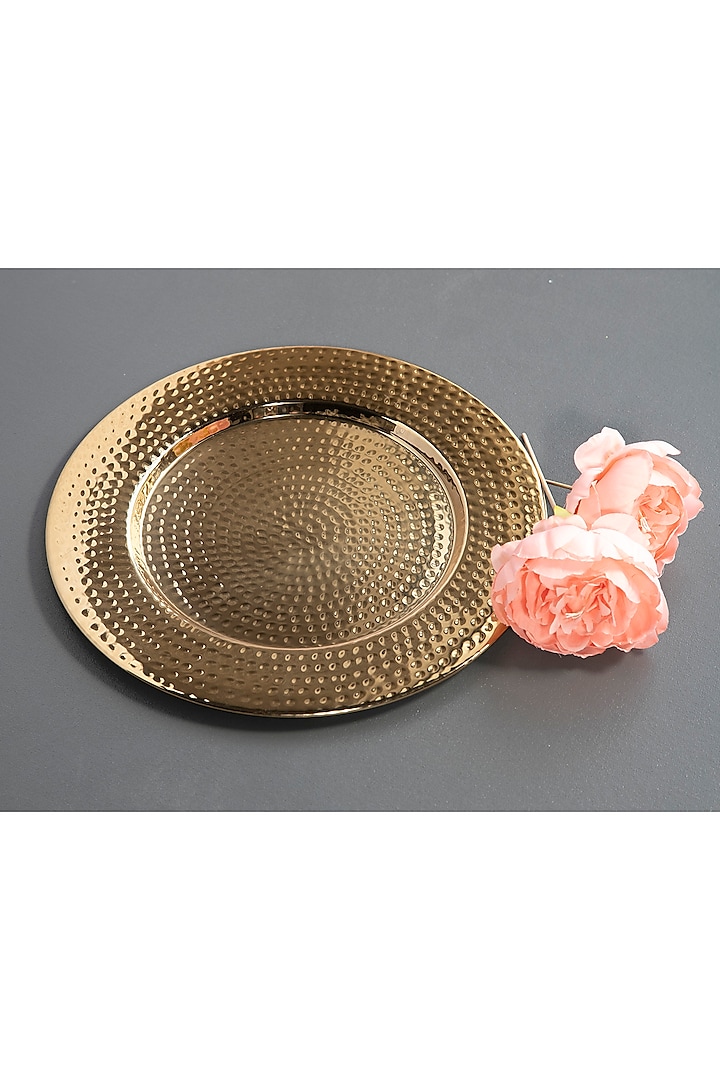 Gold Hammered Platter by ICRAFT