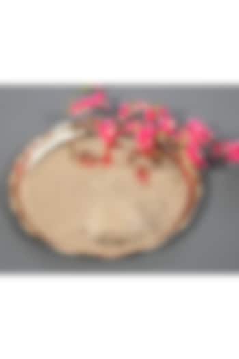 Gold Aluminum Floral Platter by ICRAFT