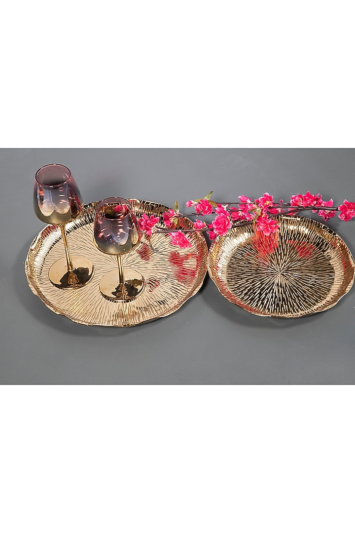 Gold Aluminum Floral Platter by ICRAFT at Pernia's Pop Up Shop