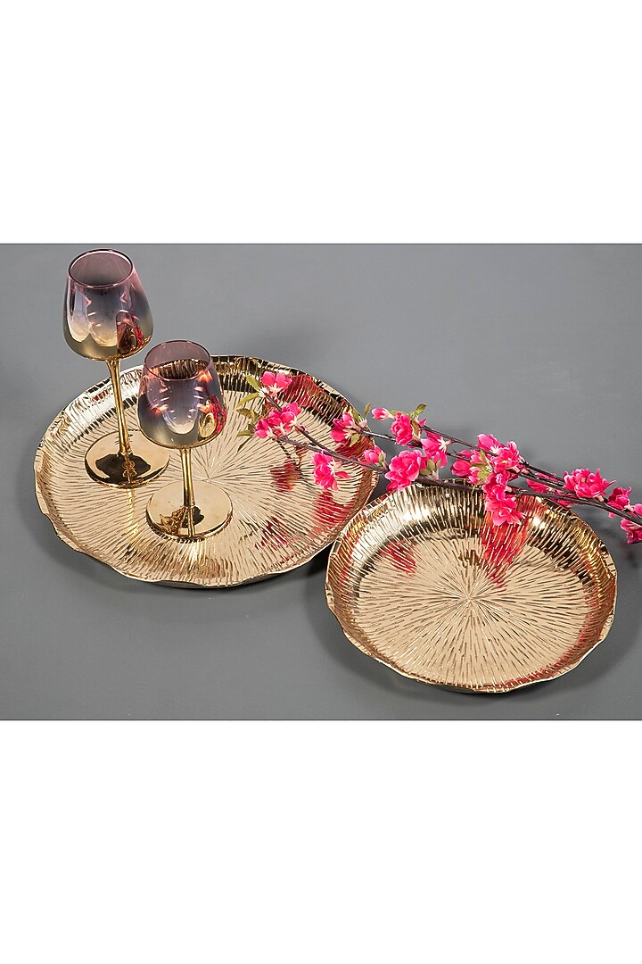 Gold Aluminum Floral Platter by ICRAFT at Pernia's Pop Up Shop