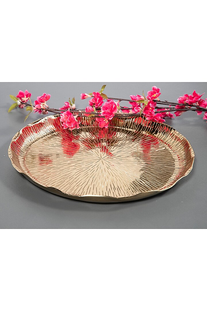 Gold Aluminum Floral Platter by ICRAFT at Pernia's Pop Up Shop