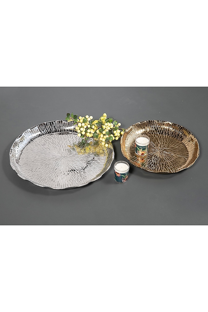 Silver Aluminum Floral Platter by ICRAFT at Pernia's Pop Up Shop