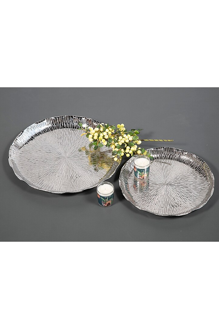 Silver Aluminum Floral Platter by ICRAFT at Pernia's Pop Up Shop